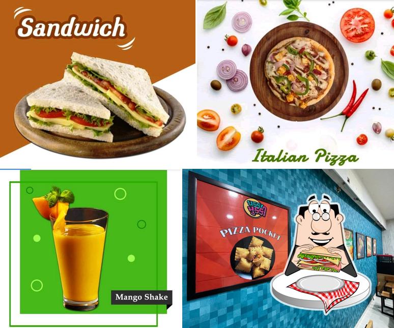 Club sandwich at Dhakka Mukki Eatery Karelibaug