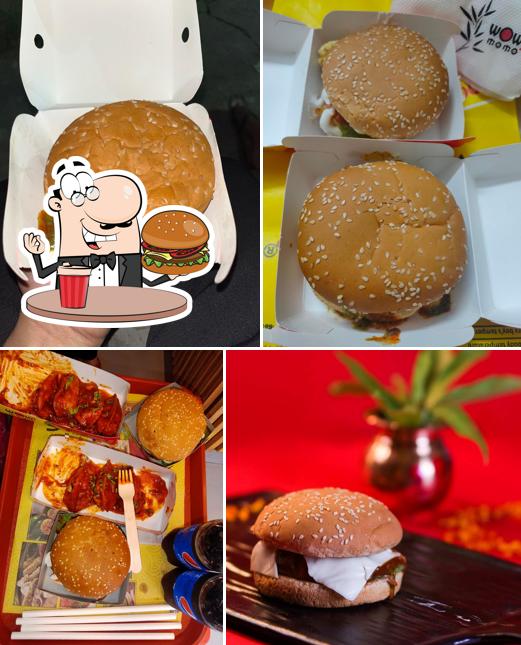 Order a burger at WOW MOMO