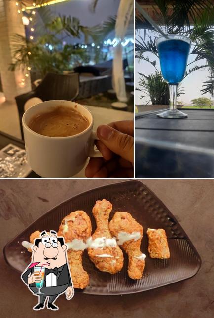 This is the picture showing drink and food at Desi Heart