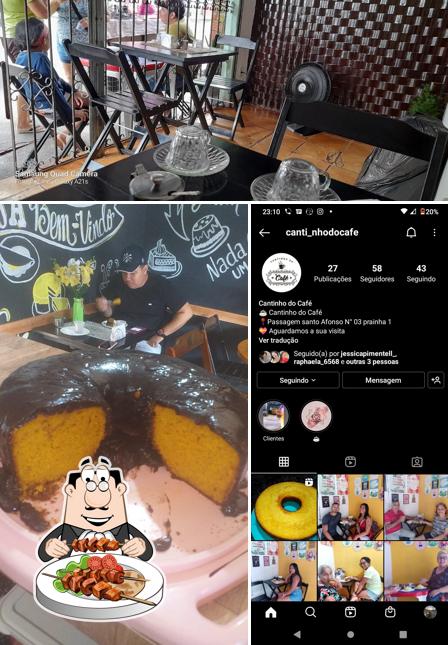 Entre diversos coisas, comida e interior podem ser encontrados no Cantinho do café