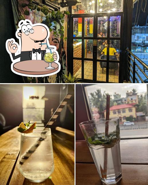 The picture of drink and exterior at Revival Street Cafe