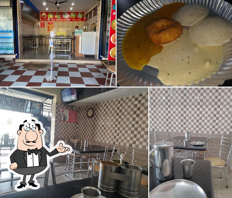 This is the image depicting interior and food at Raj Tiffin Centre