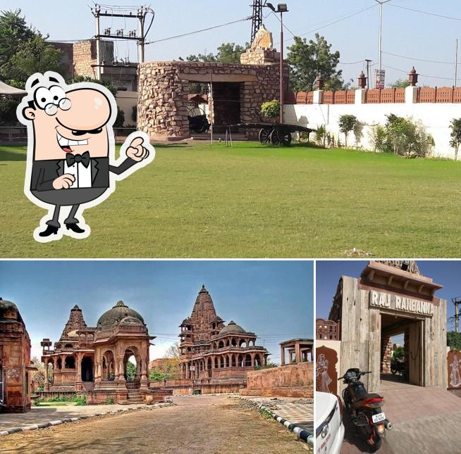 Enjoy the view at the outside area of Raj Ranbanka Resorts And Restaurants And marriage garden