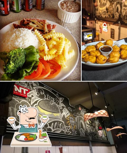 A foto da comida e interior no X-Tudo Burger Hamburgueria Jundiaí