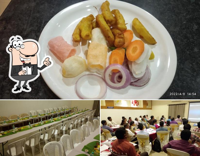 The restaurant's interior and food