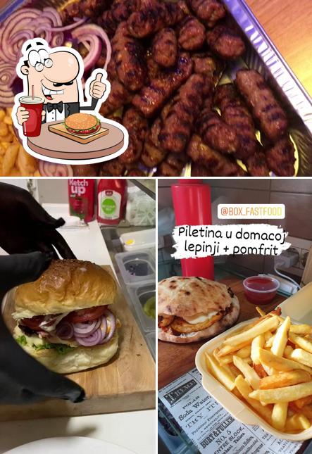 Gustati uno dei tipi di hamburger disponibili a Box Fast Food