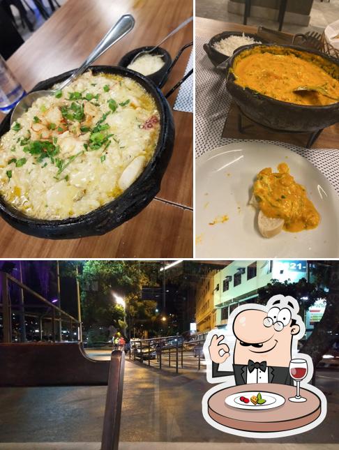 A ilustração do Katatas Gourmet’s comida e exterior