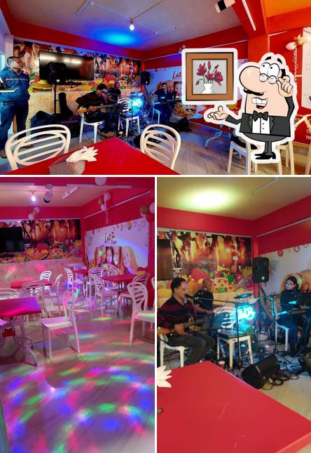 The interior of Laziz Pizza