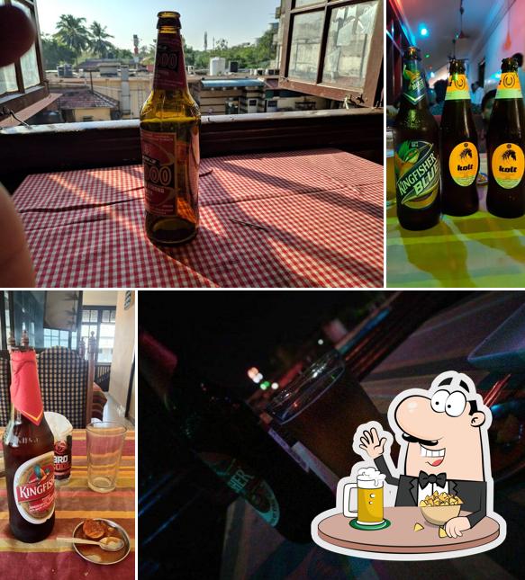 Enjoy a glass of light or dark beer