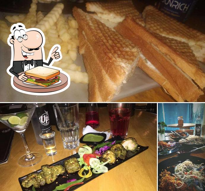 Grilled cheese sandwich at Up-The Rooftop Lounge