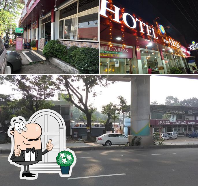 The exterior of Hotel New Aryas(Pure Veg)