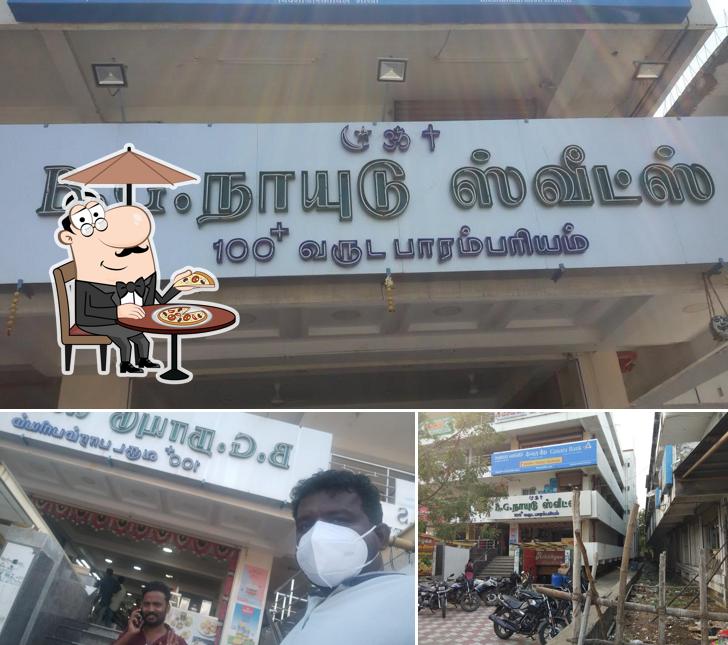 Check out how BG Naidu Sweets Shop Tolgate Trichy looks outside