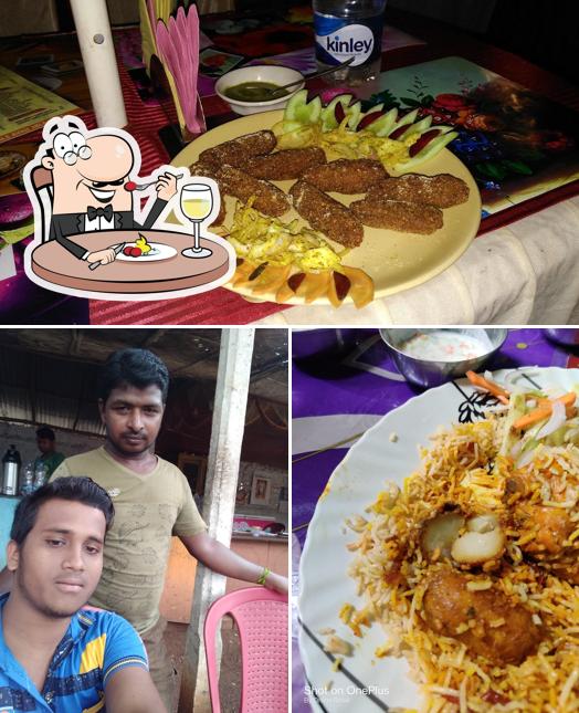 Among various things one can find food and bar counter at Biryani House