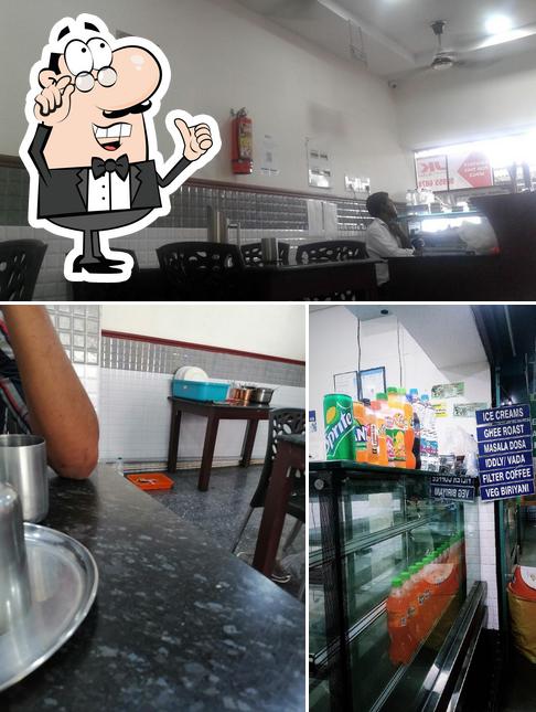 The interior of IRCTC Vegetarian Restaurant