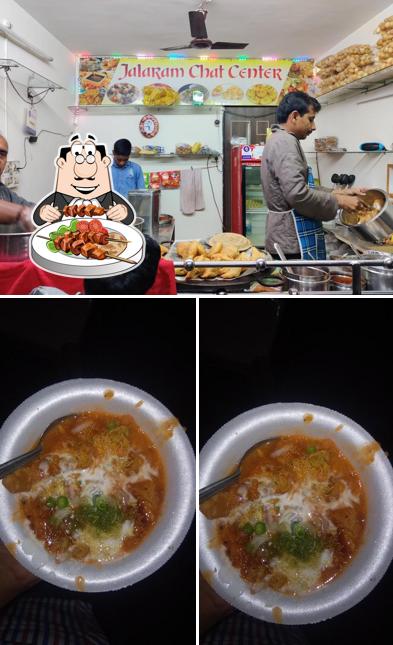 The picture of food and interior at Jalaram Chat Center