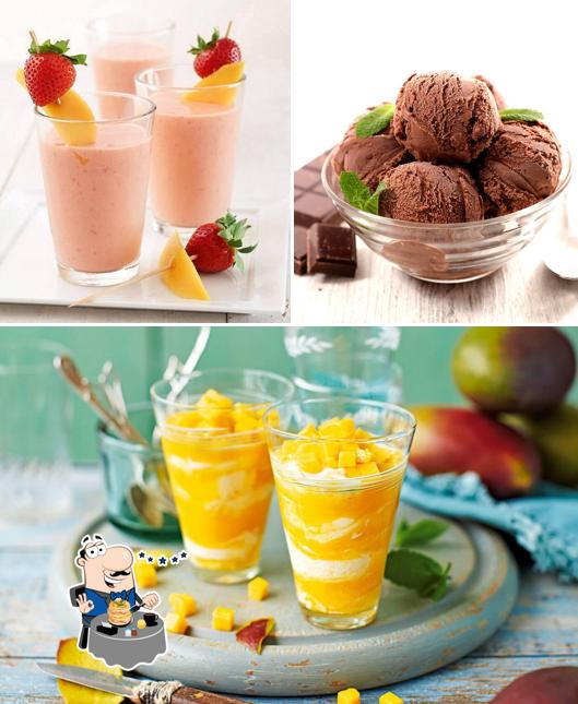 Among various things one can find food and beverage at Shakes And Desserts