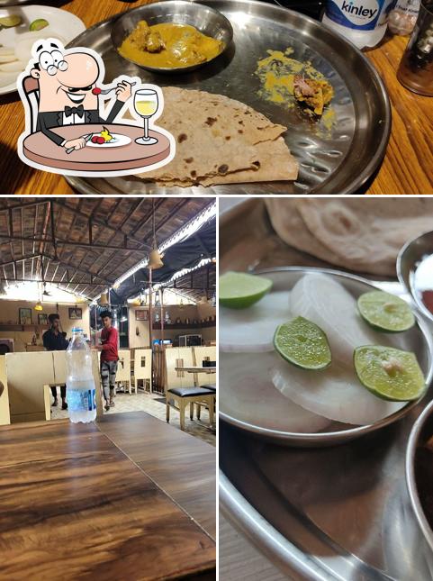 This is the photo showing food and interior at Hotel Shivar