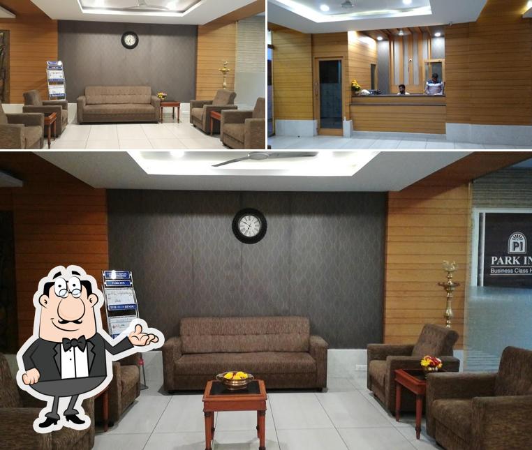 Take a seat at one of the tables at Park Inn