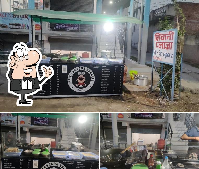 Among different things one can find interior and exterior at Spicy dragon noodles