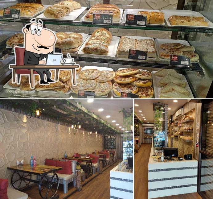 The restaurant's interior and food