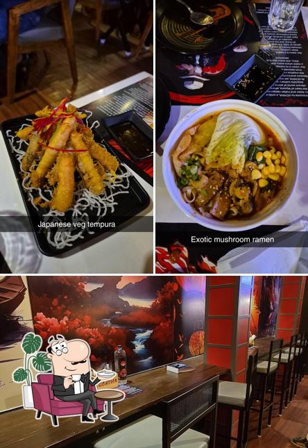 The interior of Uchiha Restaurant Mysuru