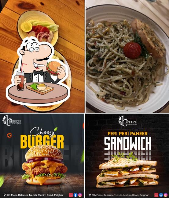 Hamburger at Breeze - The Rooftop Cafe