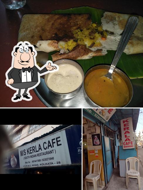 The restaurant's interior and food