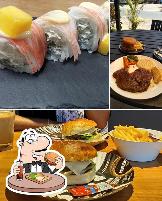 Order a burger at Solo Cafe