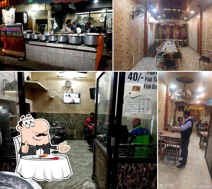 The photo of Punjabi Dhaba’s dining table and interior