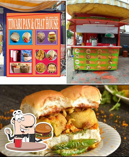 Order a burger at Tiwari Pan and Chaat House