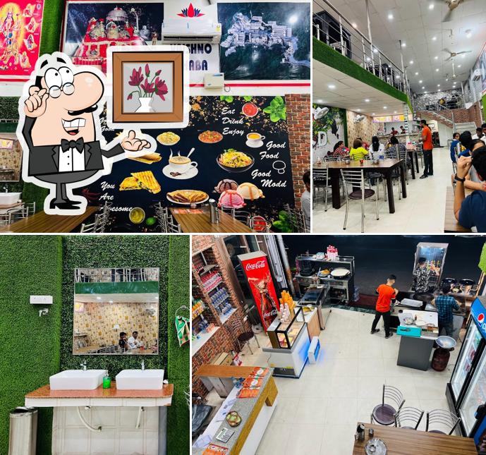 Take a seat at one of the tables at Satya Vaishno Dhaba