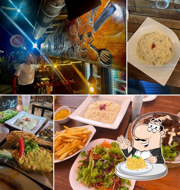 Espaguete carbonara em Piratas da Vila Jeri