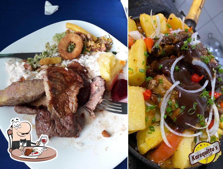 Pratos de carne são oferecidos no Karequittu's Grill Costelaria e Petiscaria