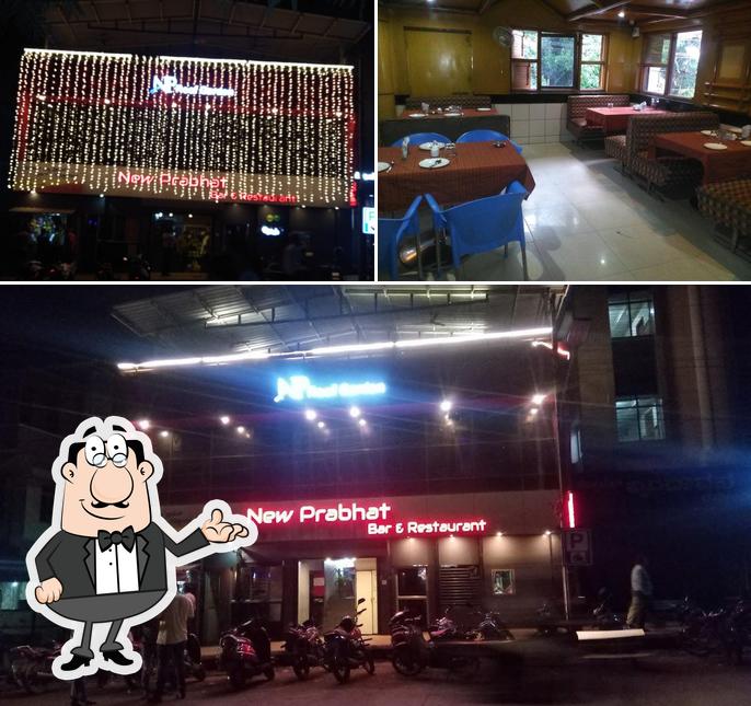 The interior of Hotel New Prabhat Bar And Restaurant