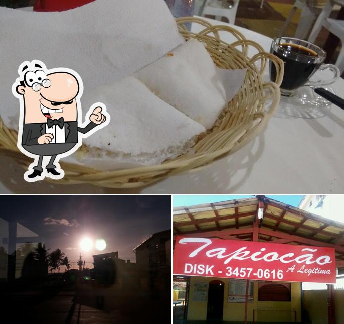 A exterior e comida do restaurante