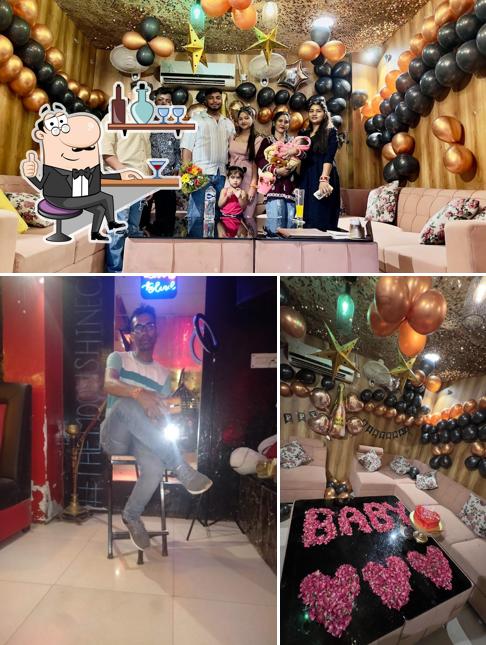 Take a seat at one of the tables at The Moonshine Lounge