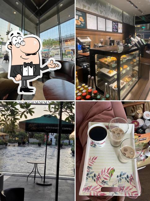 The interior of Starbucks