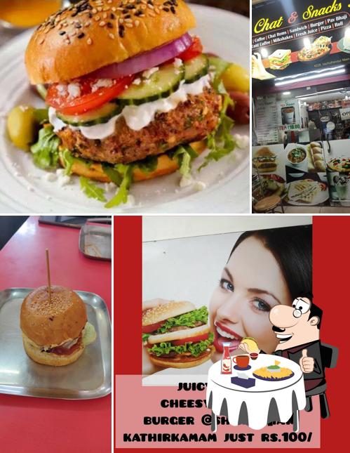 Get a burger at Shiva Chat And Snacks Point