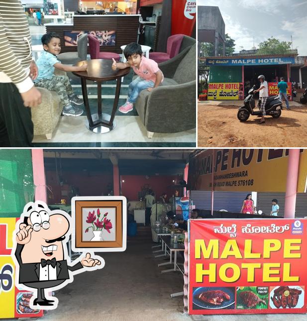 The interior of Malpe Hotel