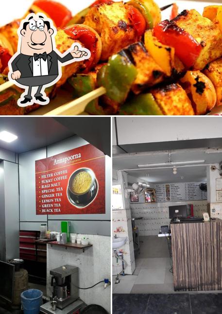 The picture of North Chappathies Veg Restaurant’s interior and food