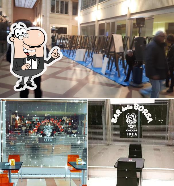 Dai un'occhiata agli interni di bar della borsa