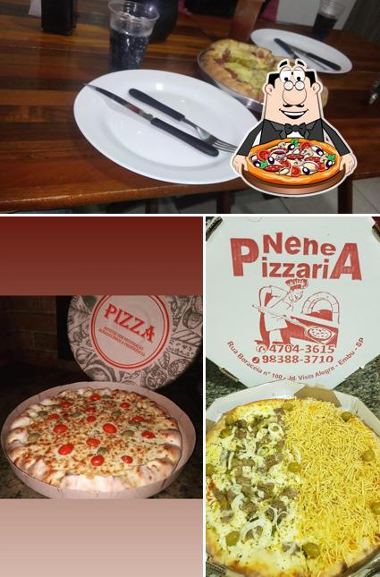 Experimente pizza no Nenê Pizzaria