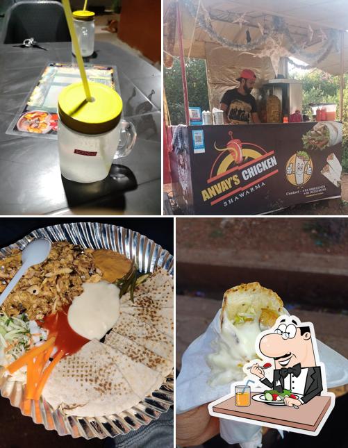 Food at Anvay's Chicken Shawarma