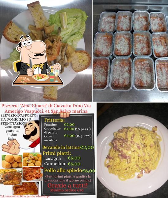 Cibo al Pizzeria-Rosticceria-Tavola calda "Alba Chiara"