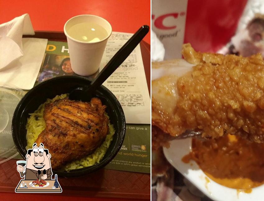 Order meat dishes at KFC