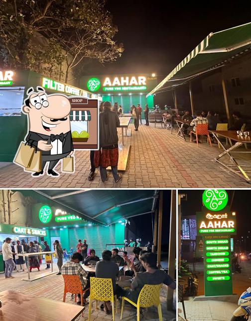 The photo of exterior and interior at AAHAR Pure Veg Restaurant