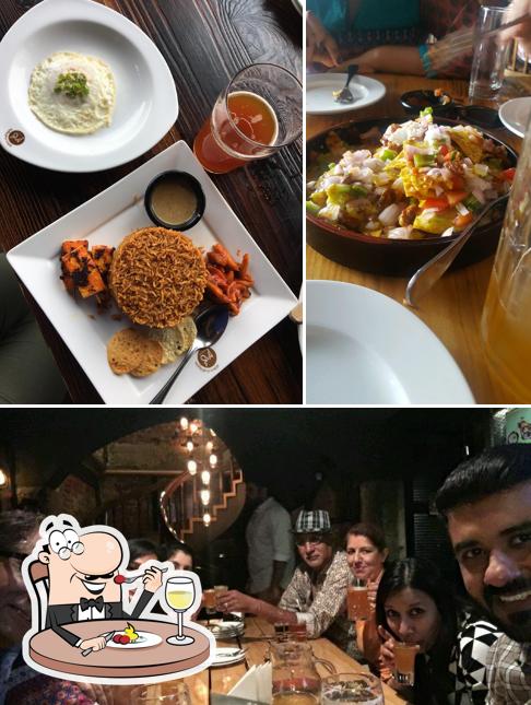 This is the picture displaying food and bar counter at Prost Brew Pub