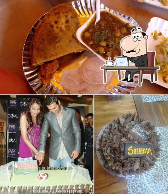 Among various things one can find interior and food at Bake's House