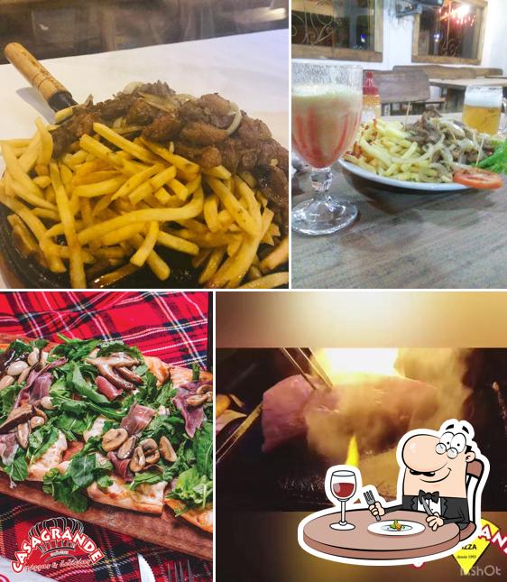 Comida em casa grande