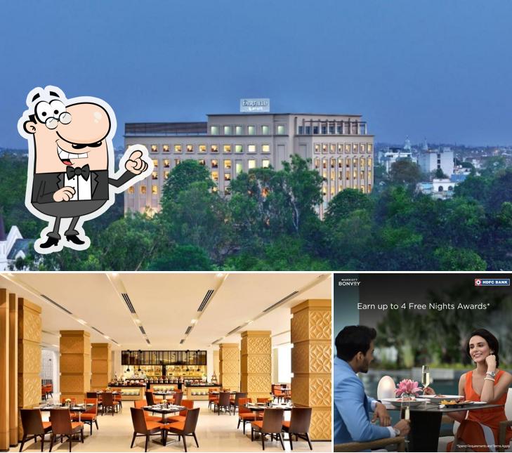 This is the picture showing interior and exterior at Kava Grill & Lounge - Fairfield by Marriott Amritsar